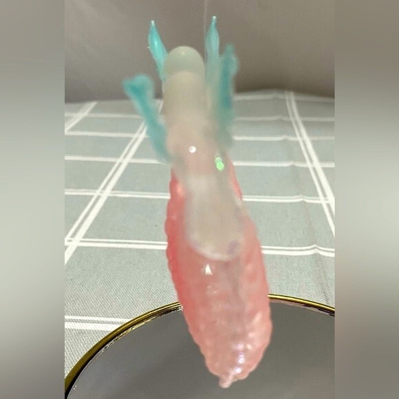 Vintage Hand Blown Spun Glass Window Art Love Birds on Pink Heart & Clear Heart - Picture 3 of 7